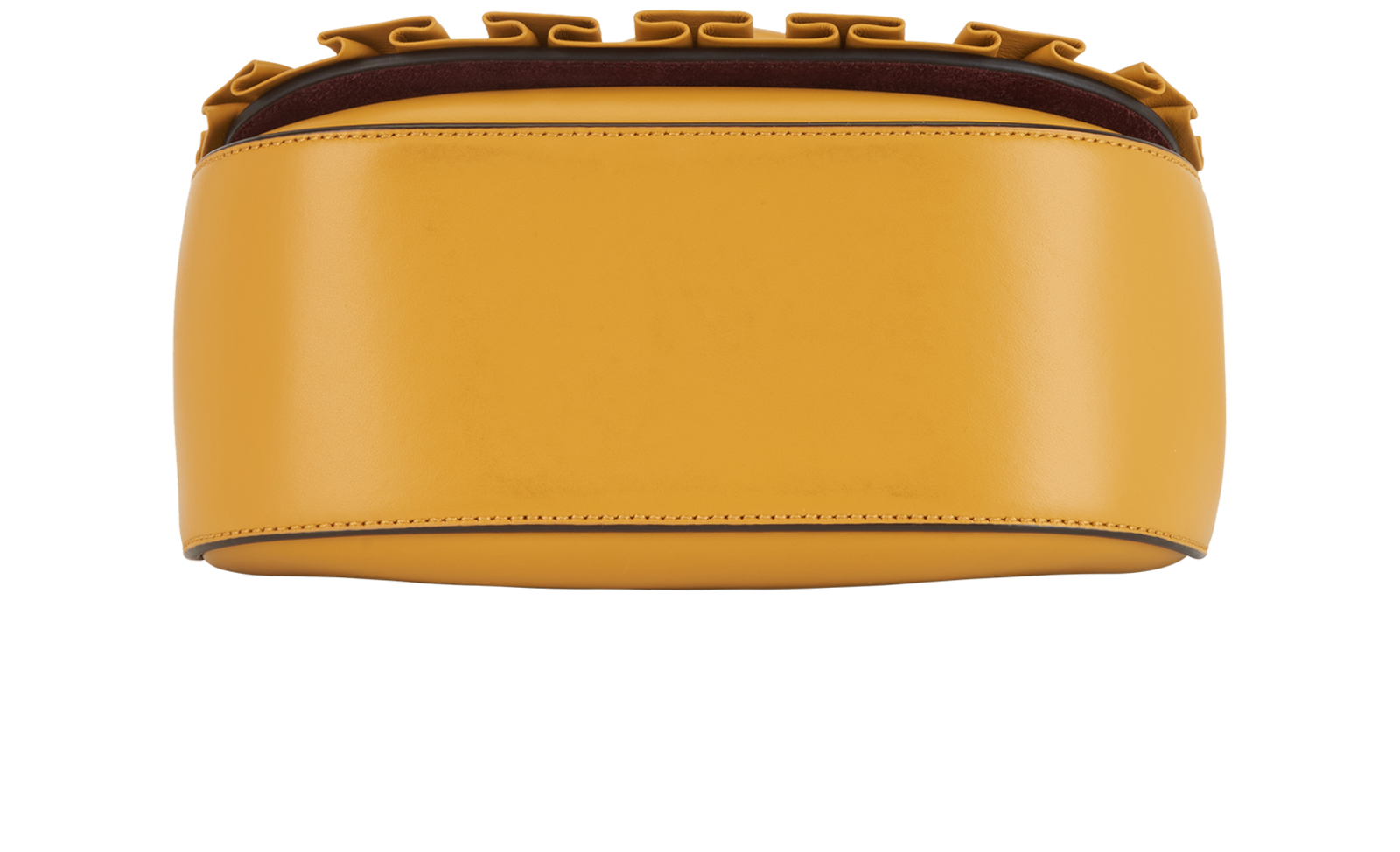 Small Amberly Frill Satchel, &pound;450, Handbags, Yellow, Leather, Top view